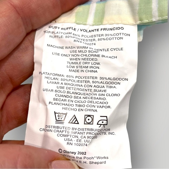 Disney Winnie The Pooh Crib Dust Ruffle Vintage - Picture 7 of 10